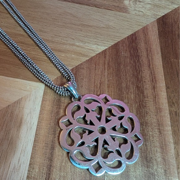 Brighton Ferrara Silver‎ Pendant Necklace Convertible Long to Short - Picture 5 of 8